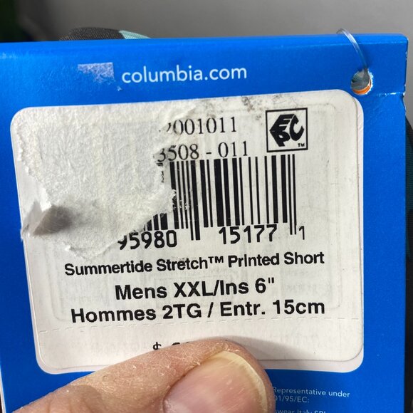Columbia, NWT, men's XXL, Summertide Stretch printed shorts w/omni-shield/shade. - Picture 10 of 10